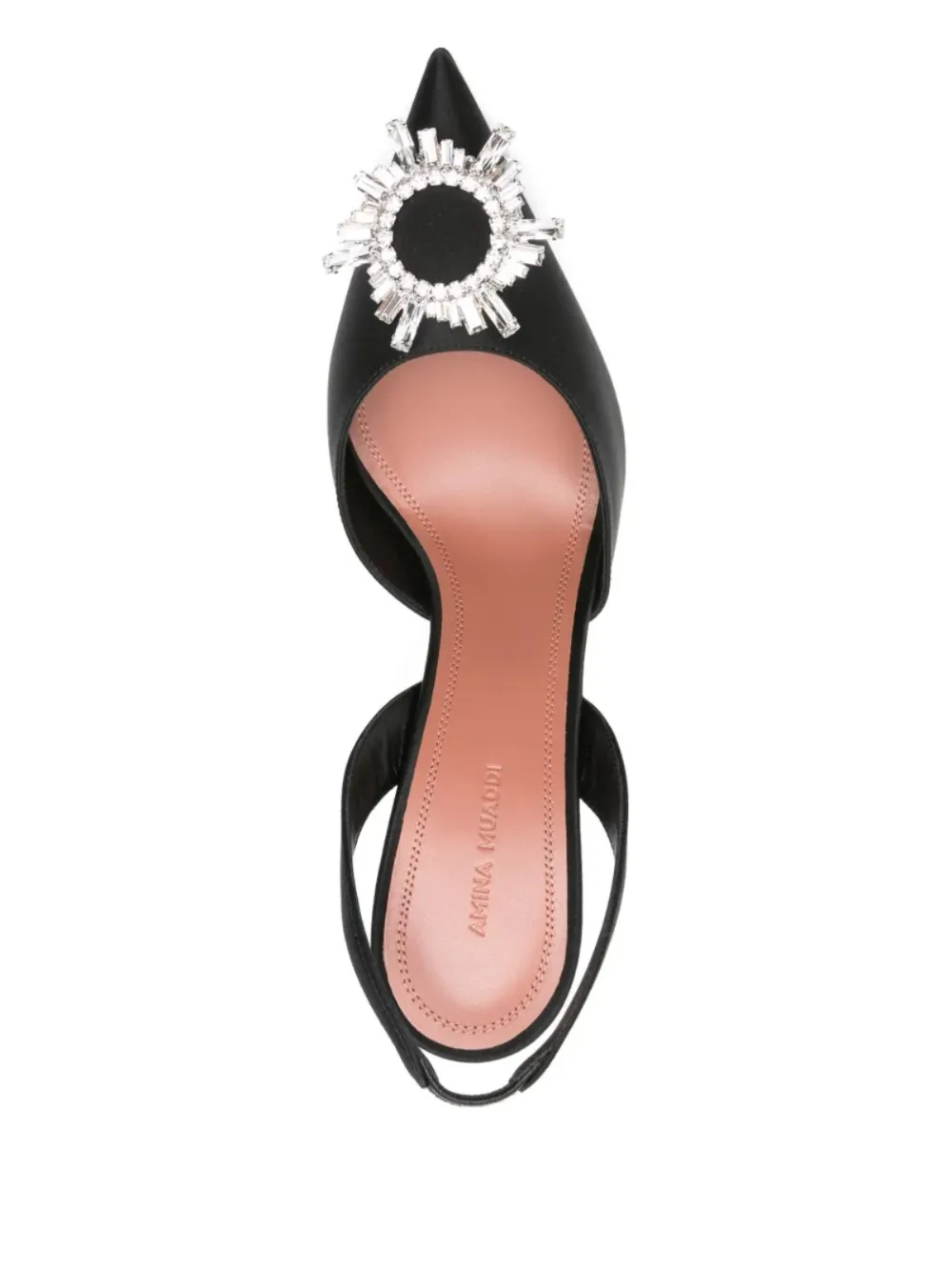 Amina Muaddi 95mm Crystal-embellished Begum Sling Mules In Black