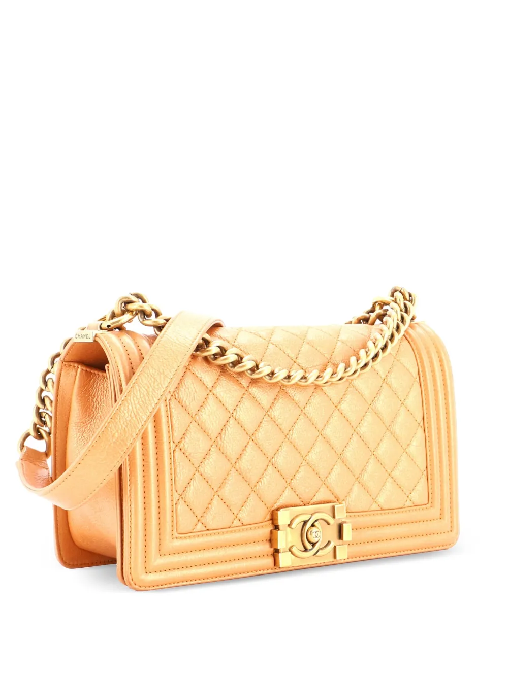 CHANEL Pre-Owned Boy Flap Bag Quilted Metallic Calfskin Old Medium