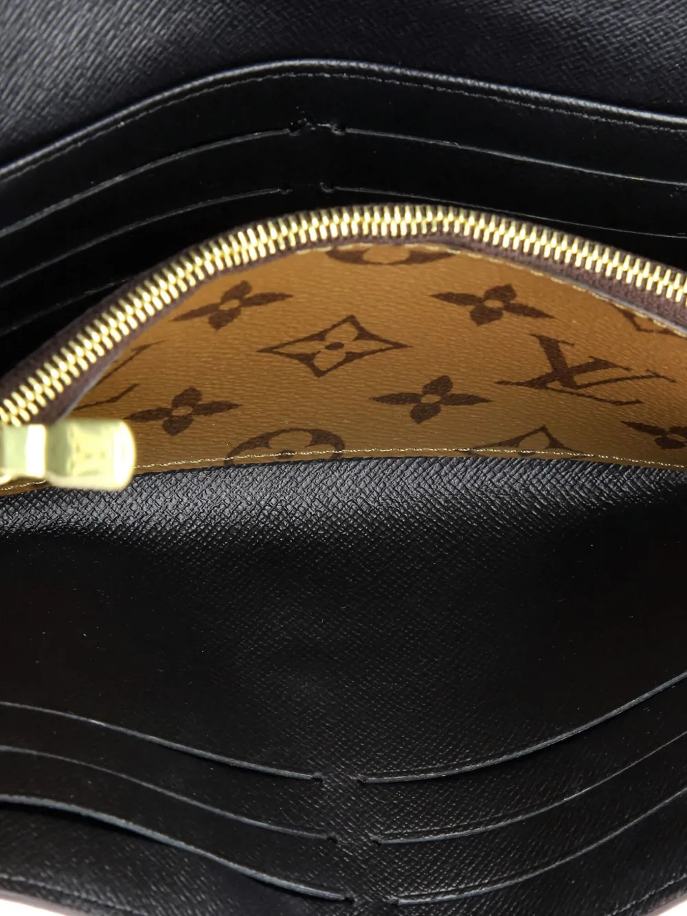 Pre-owned Louis Vuitton Sarah Wallet Nm Reverse Monogram Giant And Monogram Canvas Small Wallets In Brown