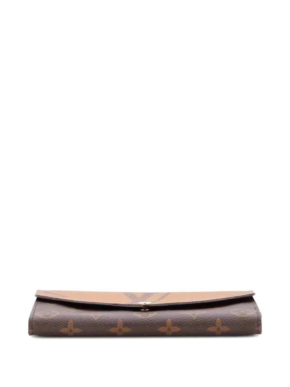 Pre-owned Louis Vuitton Sarah Wallet Nm Reverse Monogram Giant And Monogram Canvas Small Wallets In Brown