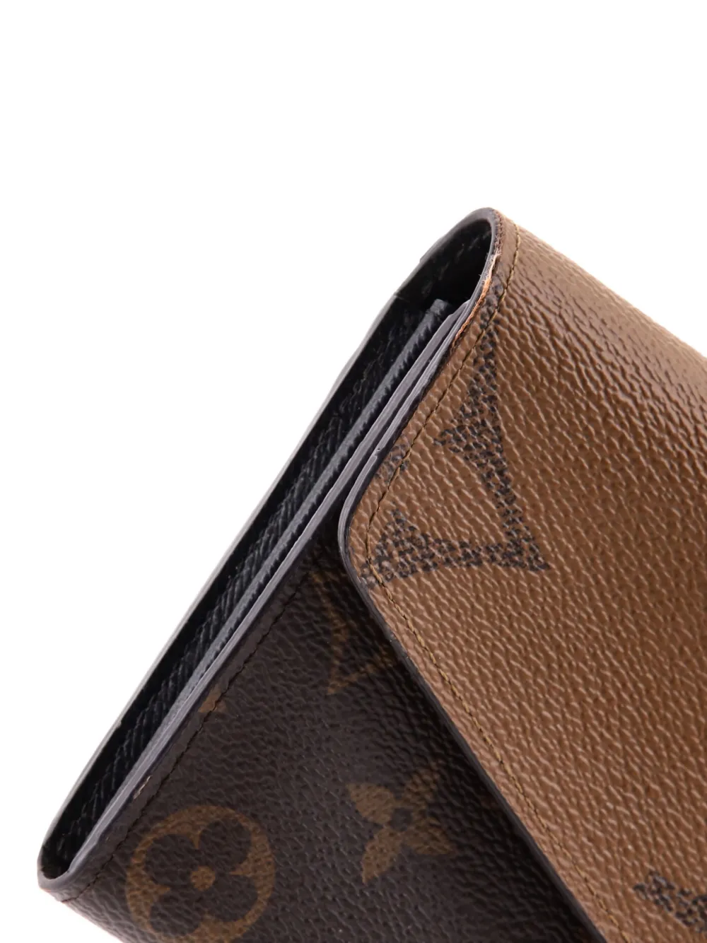 Pre-owned Louis Vuitton Sarah Wallet Nm Reverse Monogram Giant And Monogram Canvas Small Wallets In Brown