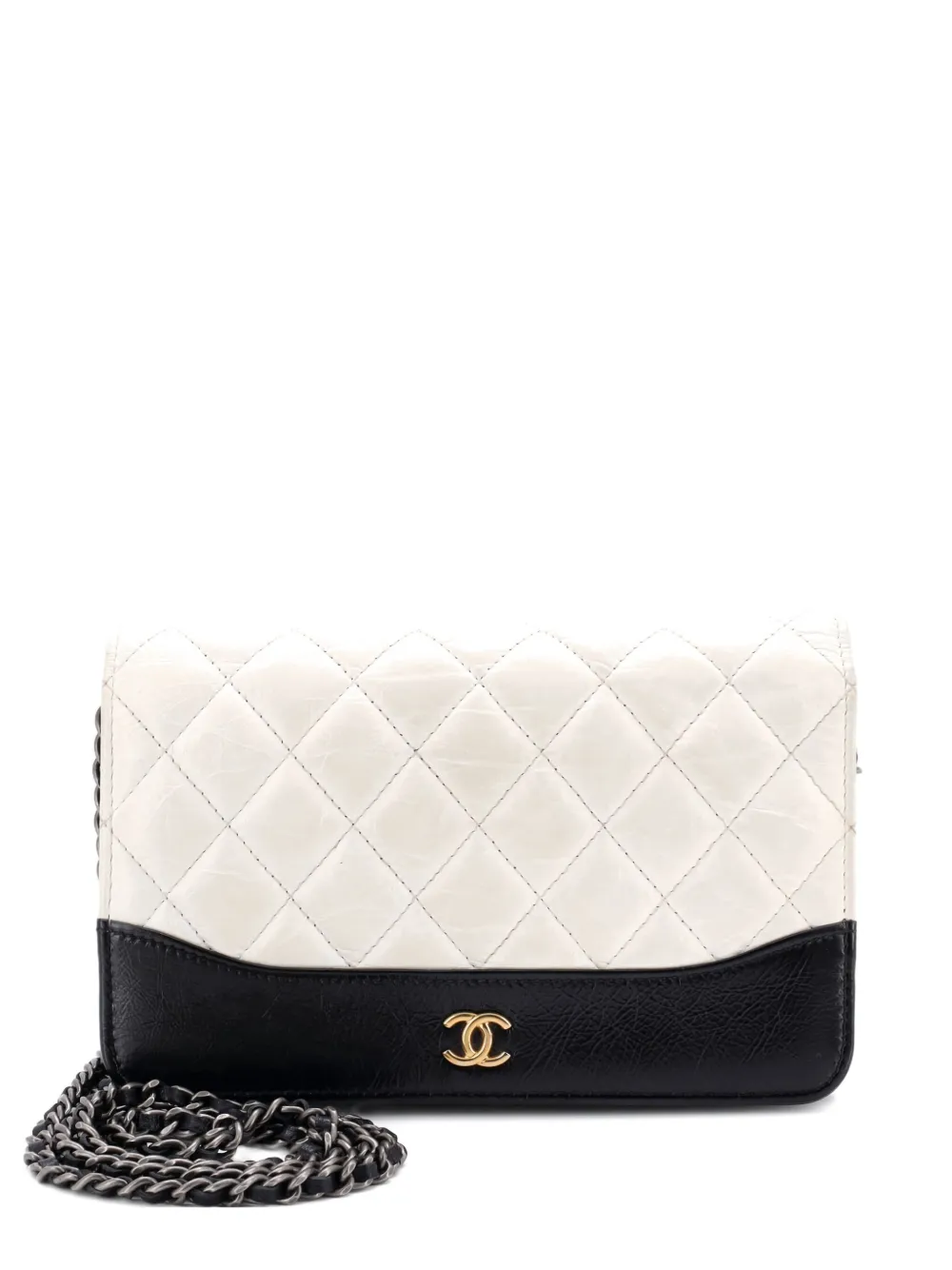 CHANEL Pre-Owned Gabrielle Wallet on Chain Quilted Aged Calfskin CHANEL Pre-Owned Gabrielle Wallet on Chain Quilted Aged Calfskin