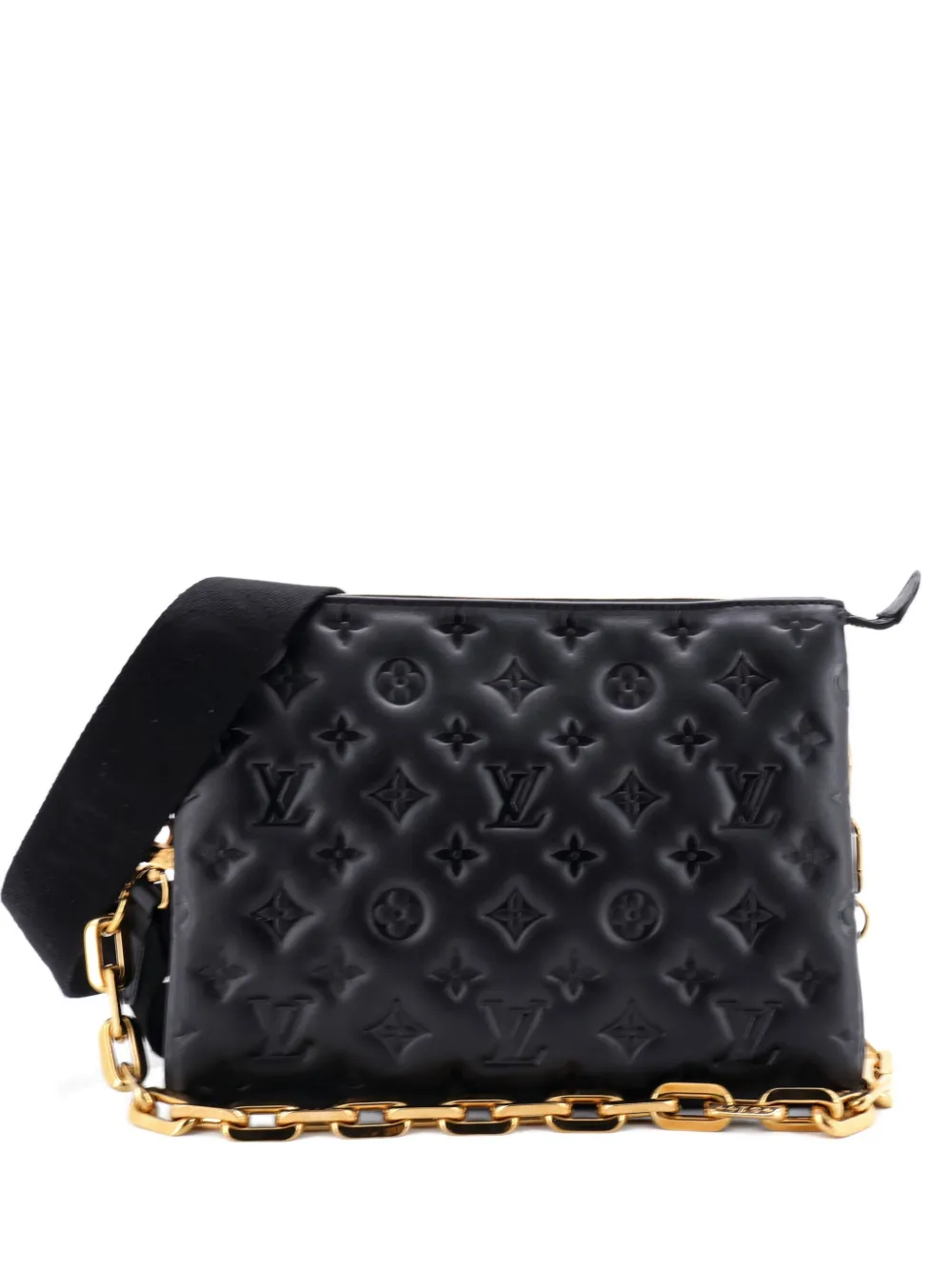 Pre-owned Louis Vuitton Coussin Bag Monogram Embossed Lambskin Pm Crossbody Bag In Black