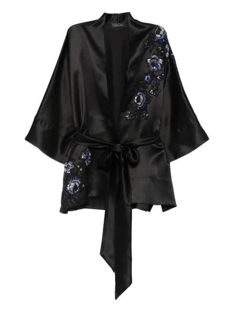 Carine Gilson raglan-embroidered short robe
