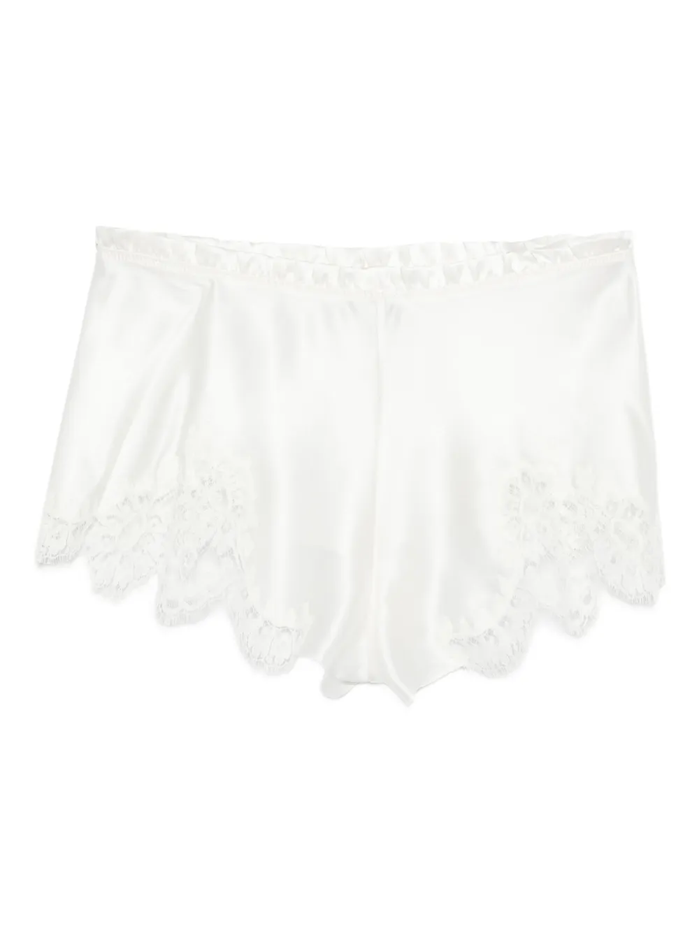 Carine Gilson Floaty zijden shorts met kant Wit