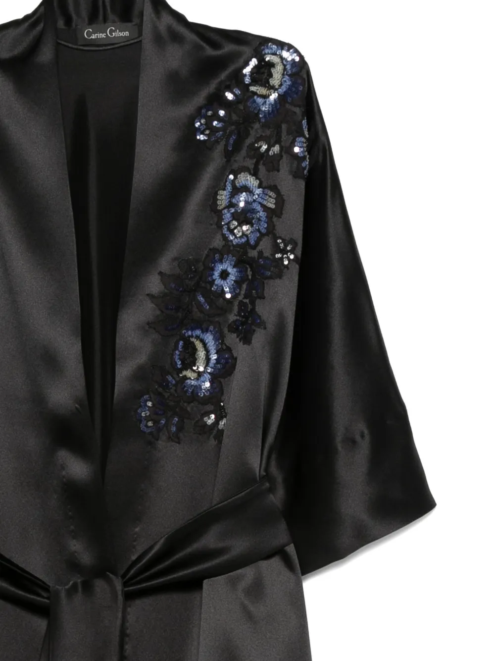 Carine Gilson Embroidered Robe In Black