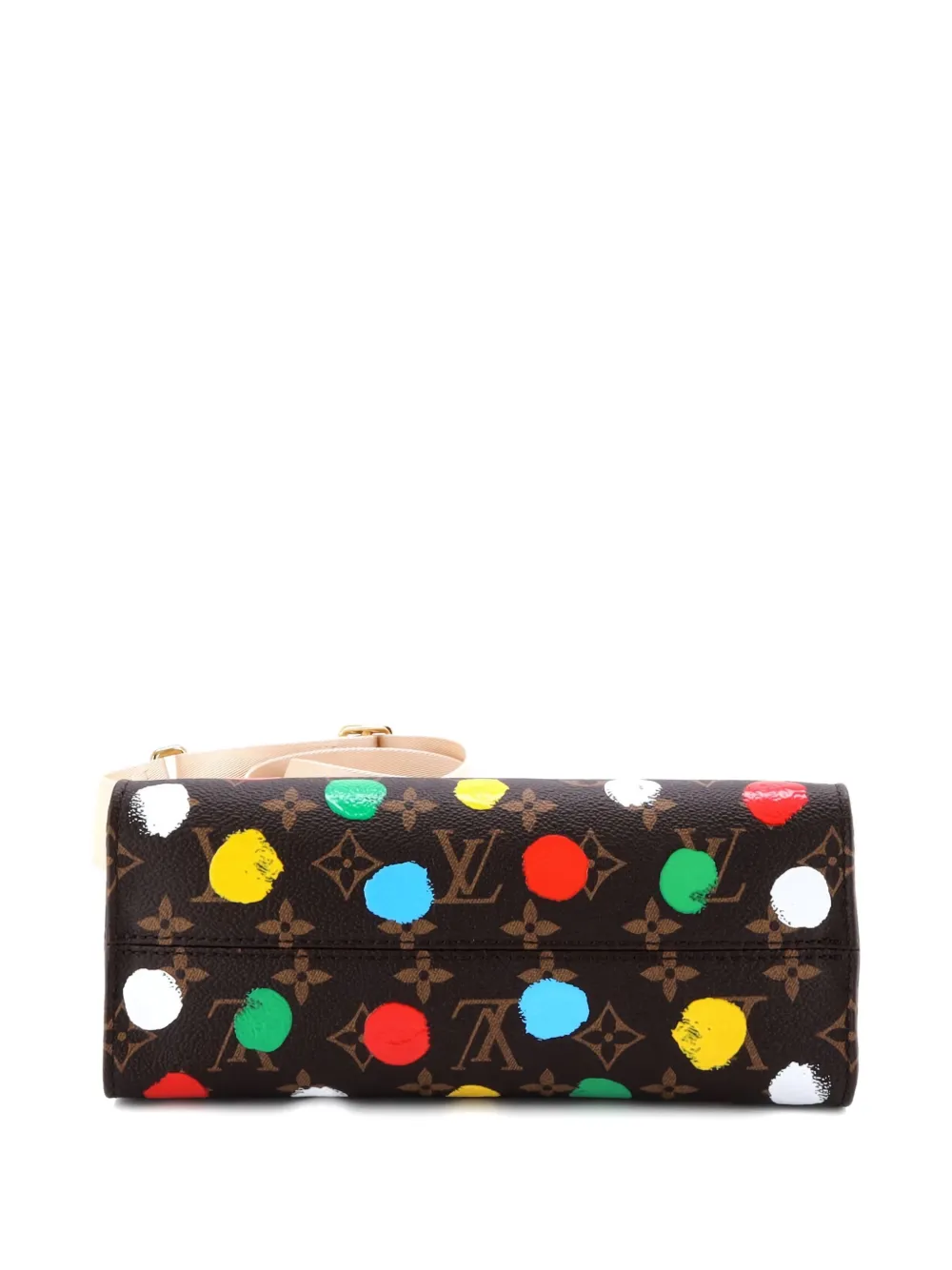 Pre-owned Louis Vuitton Onthego Yayoi Kusama Painted Dots Monogram Canvas Pm Tote Bag In Brown