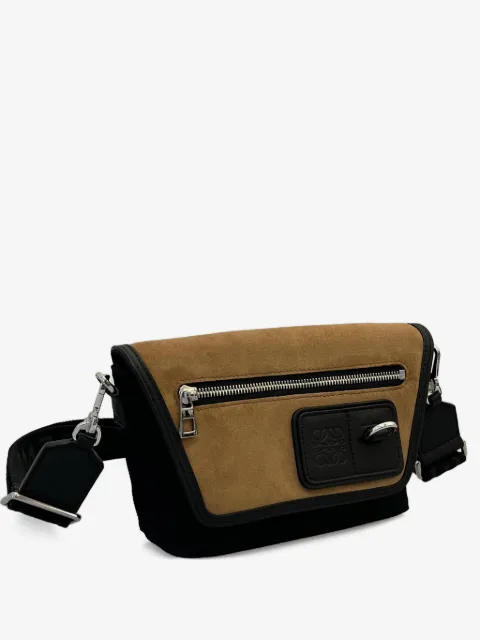 LOEWE mini Flex zip logo-patch messenger bag