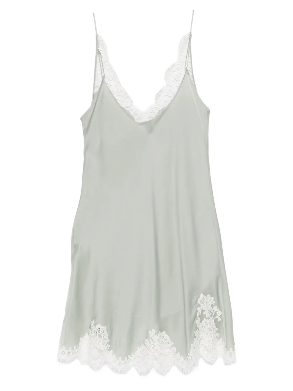 Carine Gilson Lace-detail V-neck Slip In Green