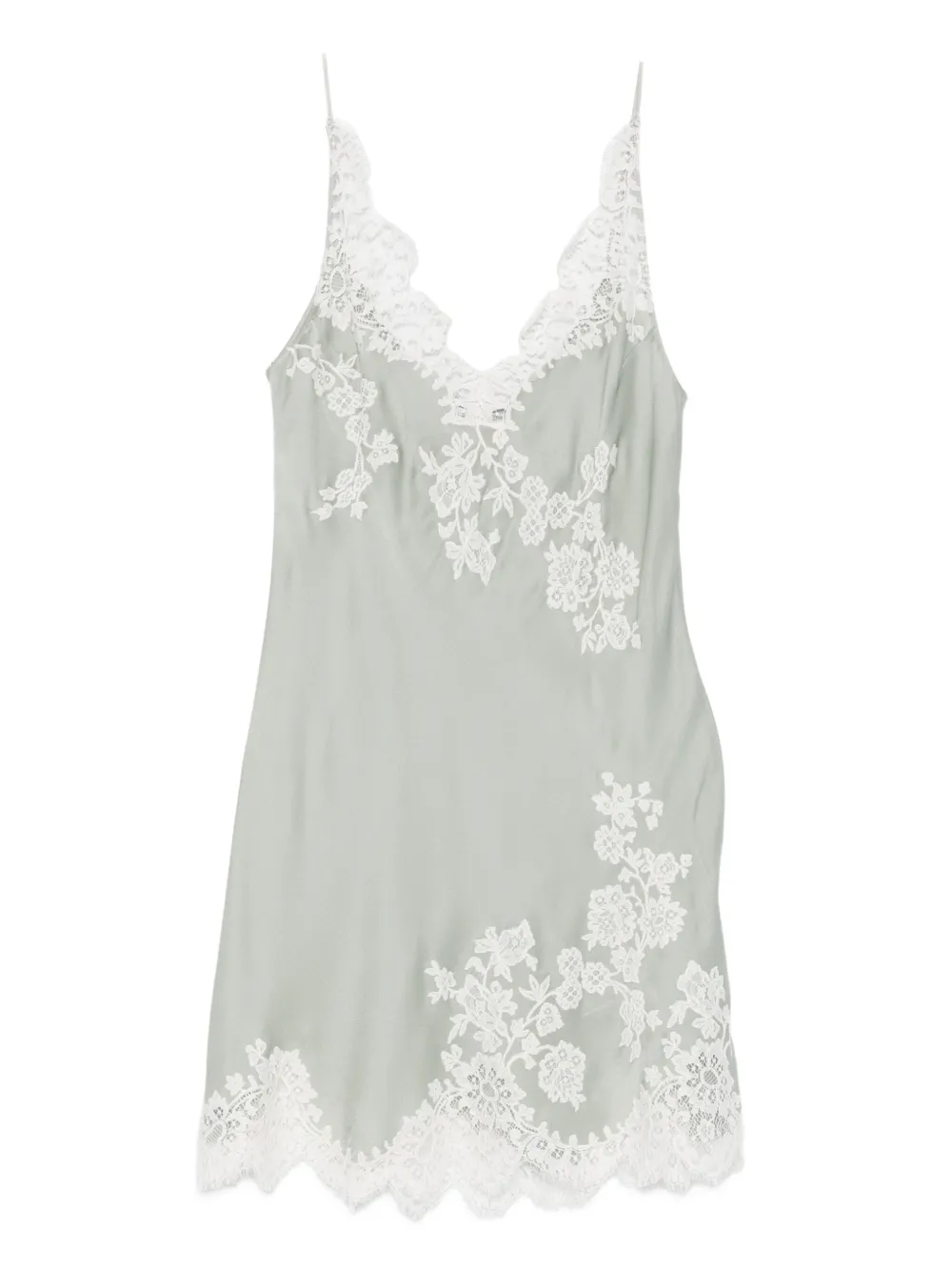 Carine Gilson Lace-detail V-neck Slip In Green