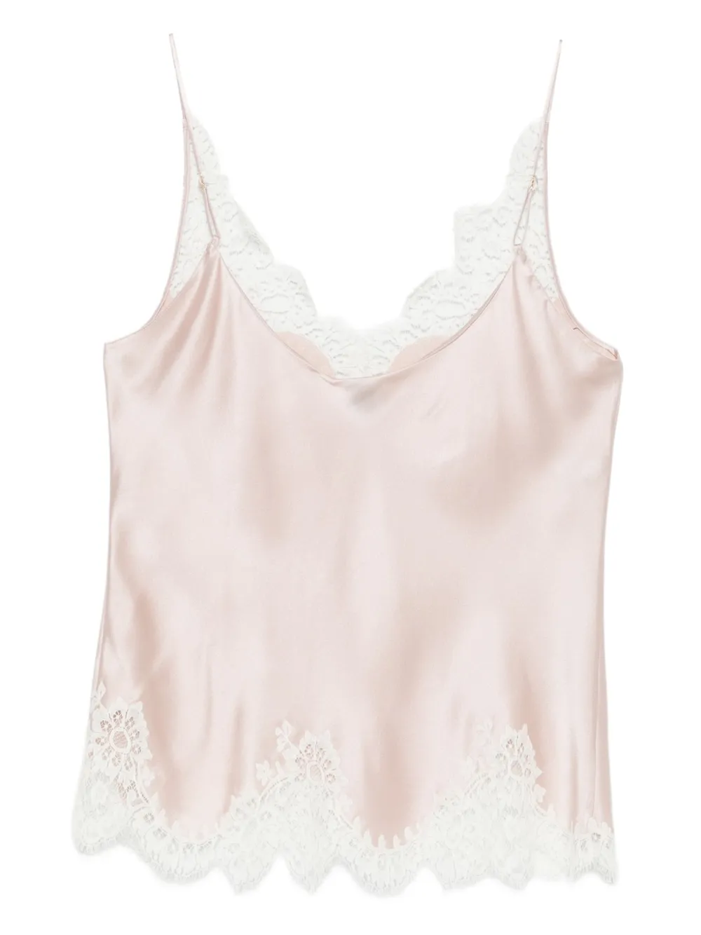 Carine Gilson Jurk met V-hals en kanten detail Roze