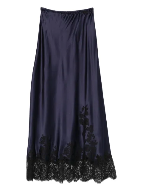 Carine Gilson pijama de seda con detalle de encaje