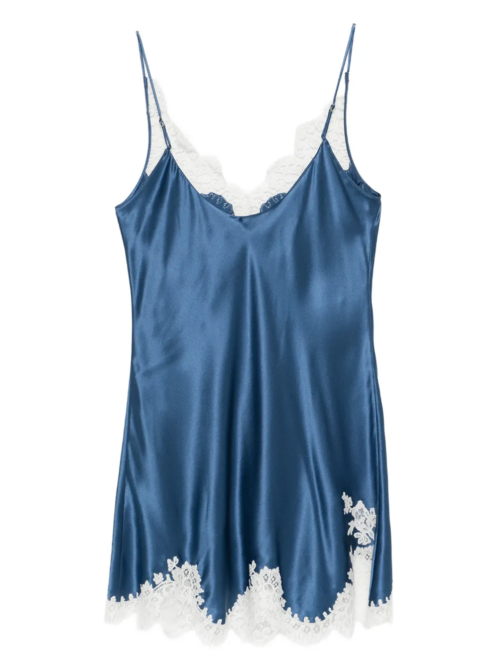 Carine Gilson Lace-detail V-neck Slip In Blue