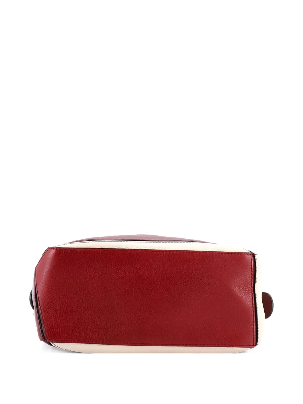 Pre-owned Loewe Puzzle Bag Leather Small Satchel In Red