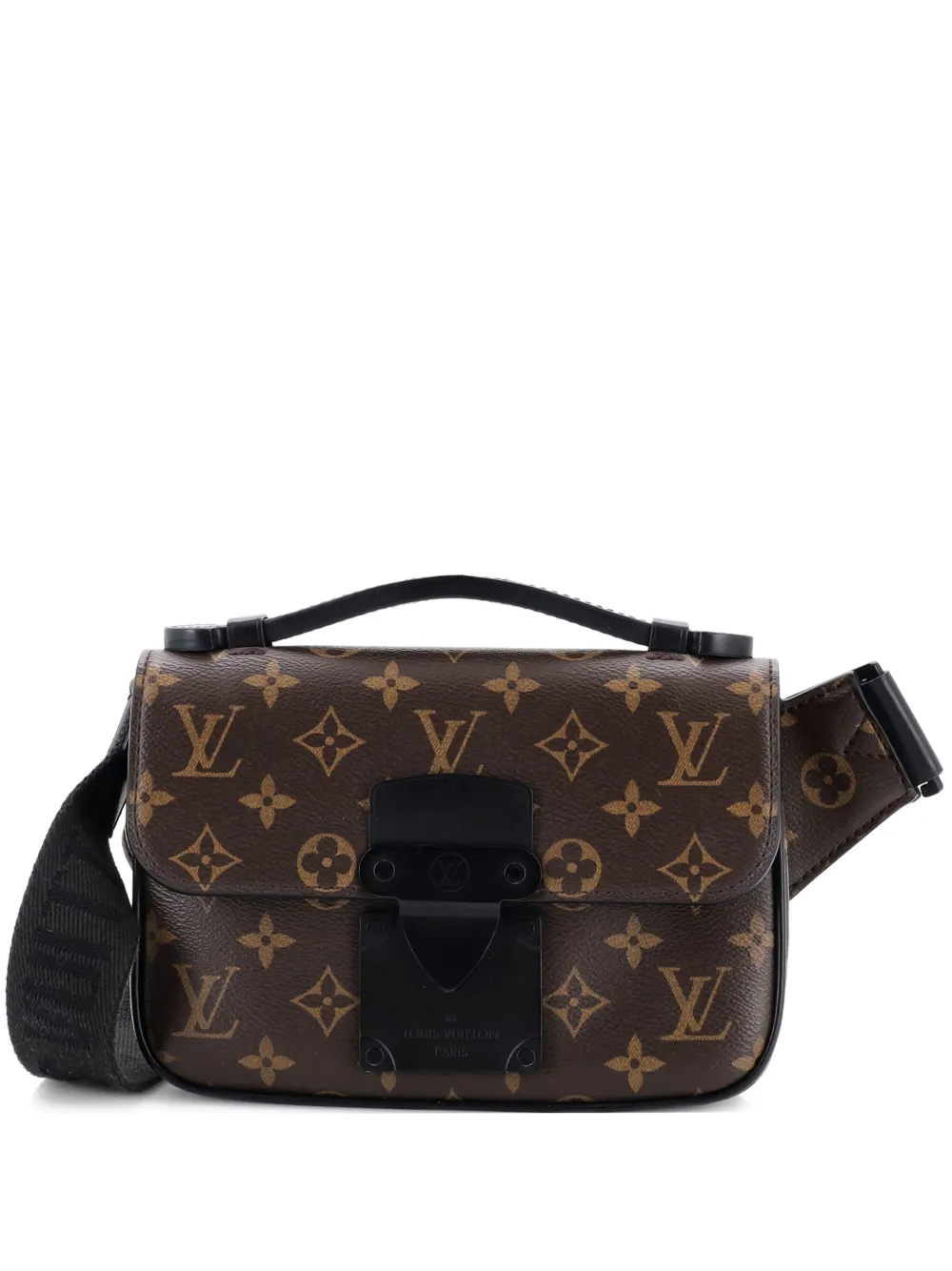 Louis Vuitton Pre-Owned S Lock Sling Bag Macassar Monogram Canvas belt