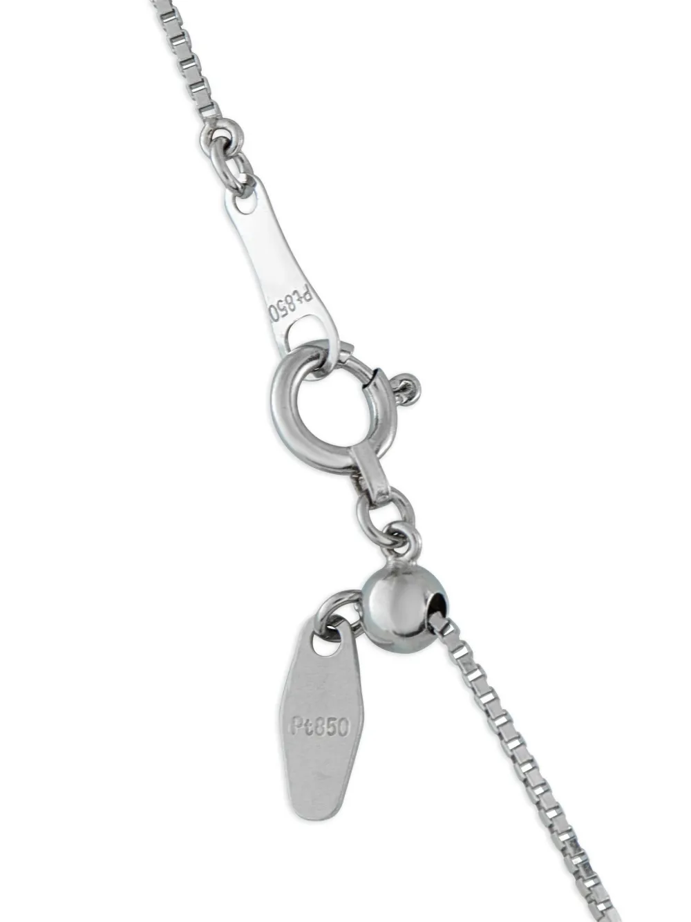 LB EXCLUSIVE Pre-owned Platinum Diamond Square-pendant Necklace In Silver