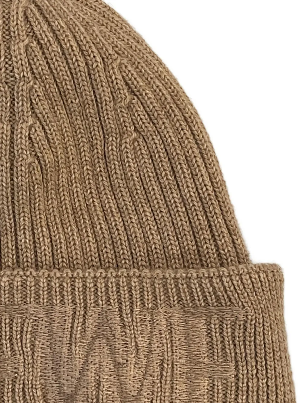 Loewe Logo Embroidered Ribbed-knit Wool Beanie In Brown