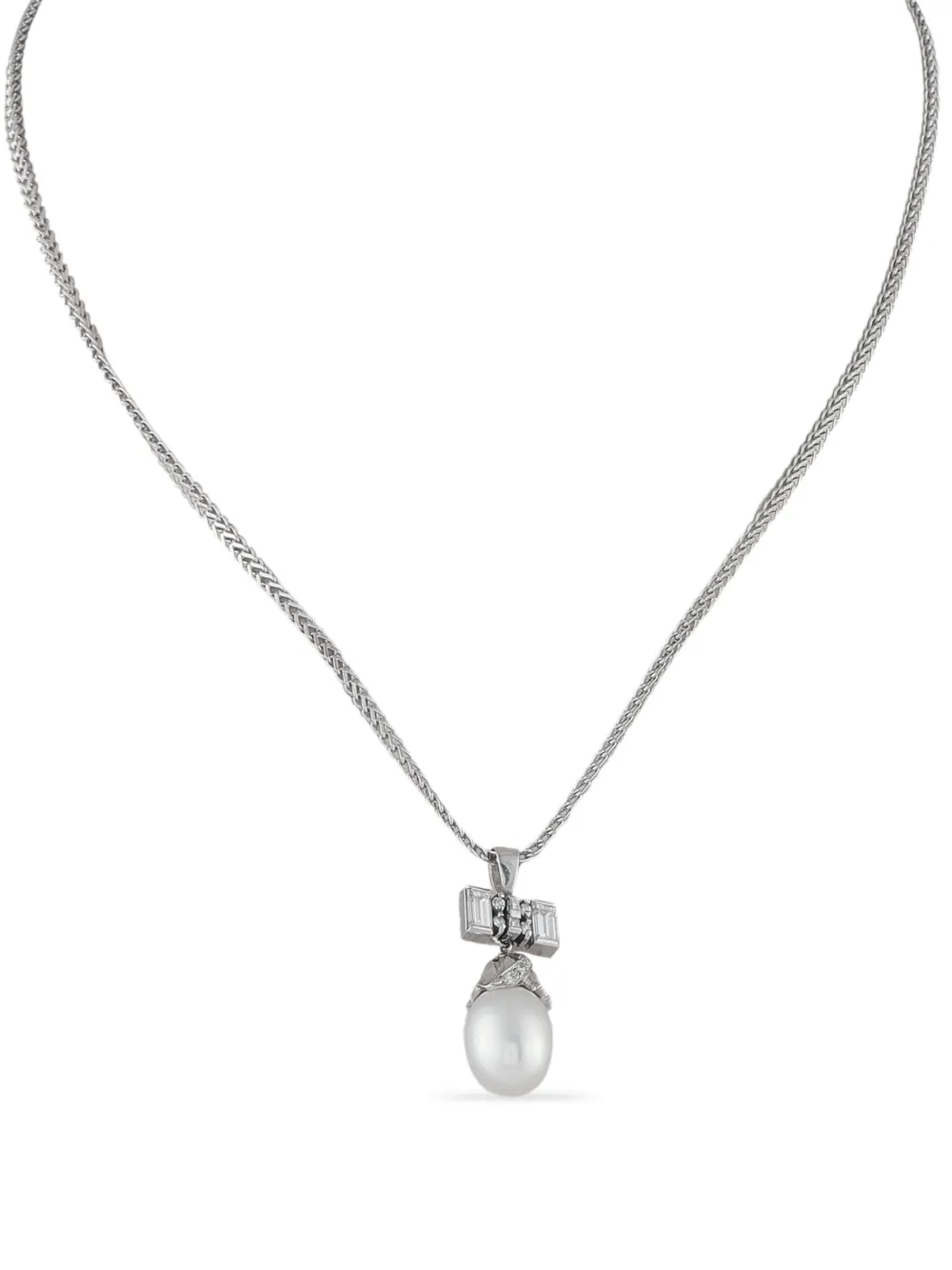 LB Exclusive platinum diamond and pearl necklace - Argento