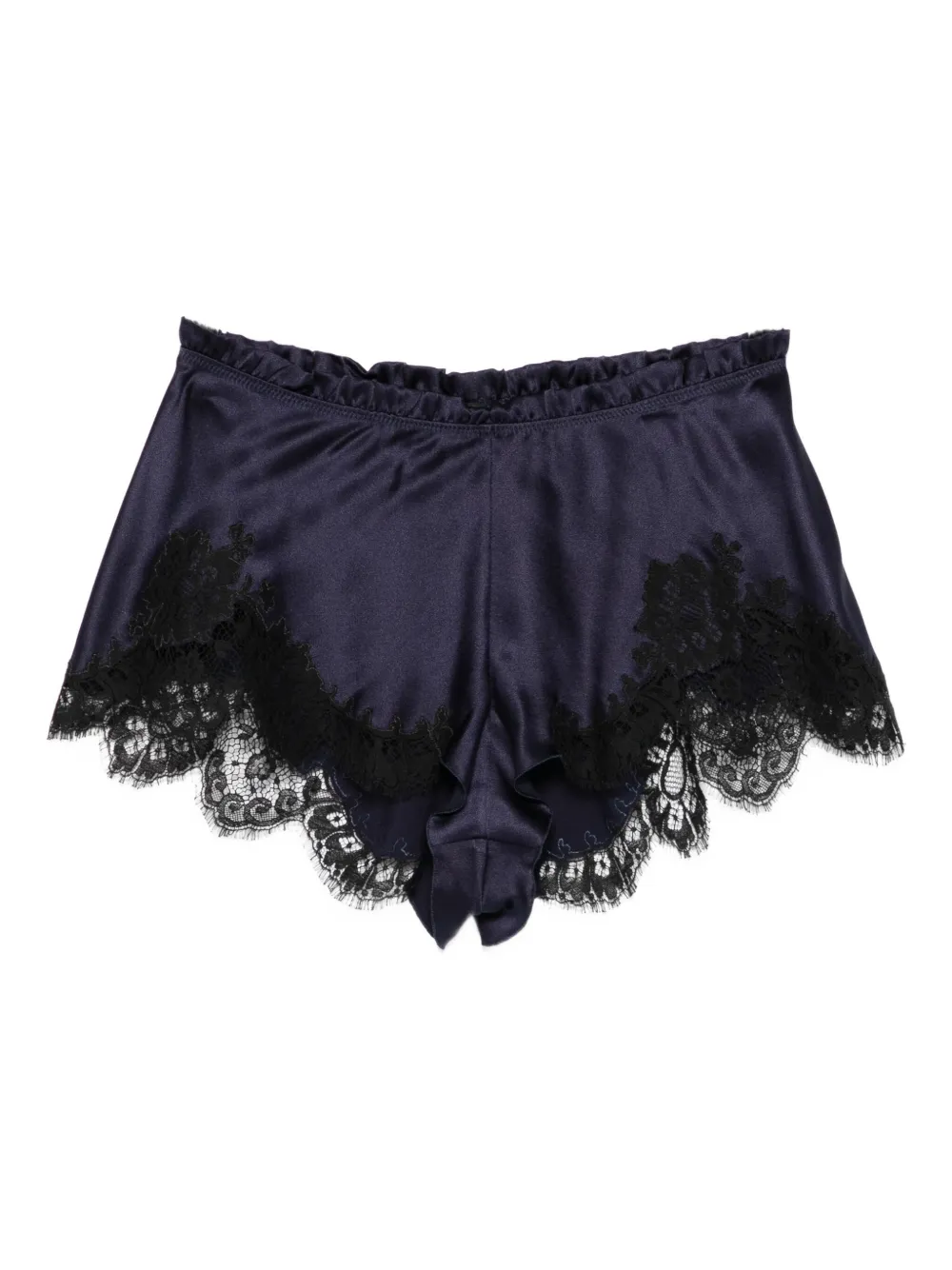 Carine Gilson Lace-detail Pyjama Shorts In Blue