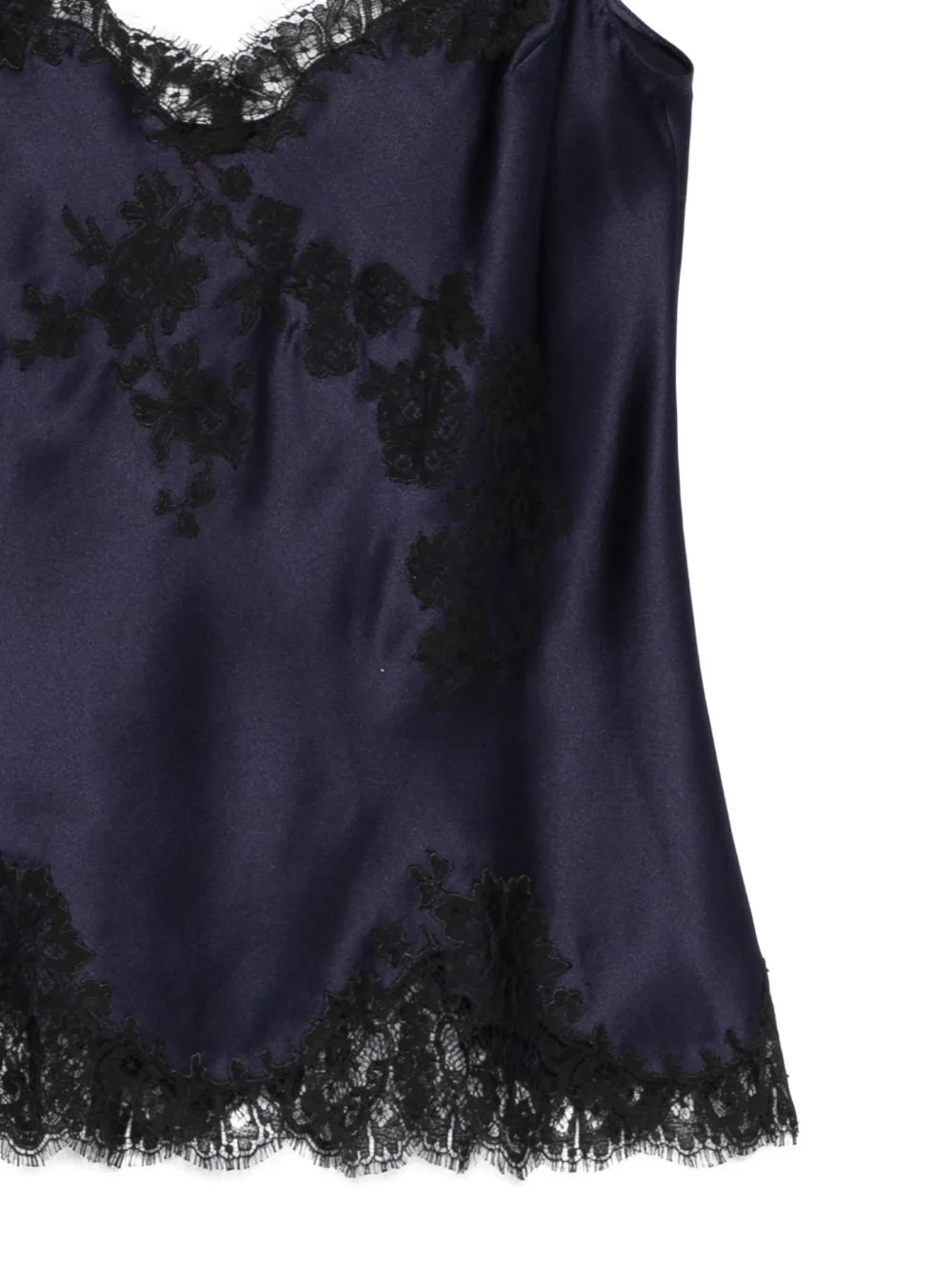 Carine Gilson V-neck Lace-detail Slip In Blue