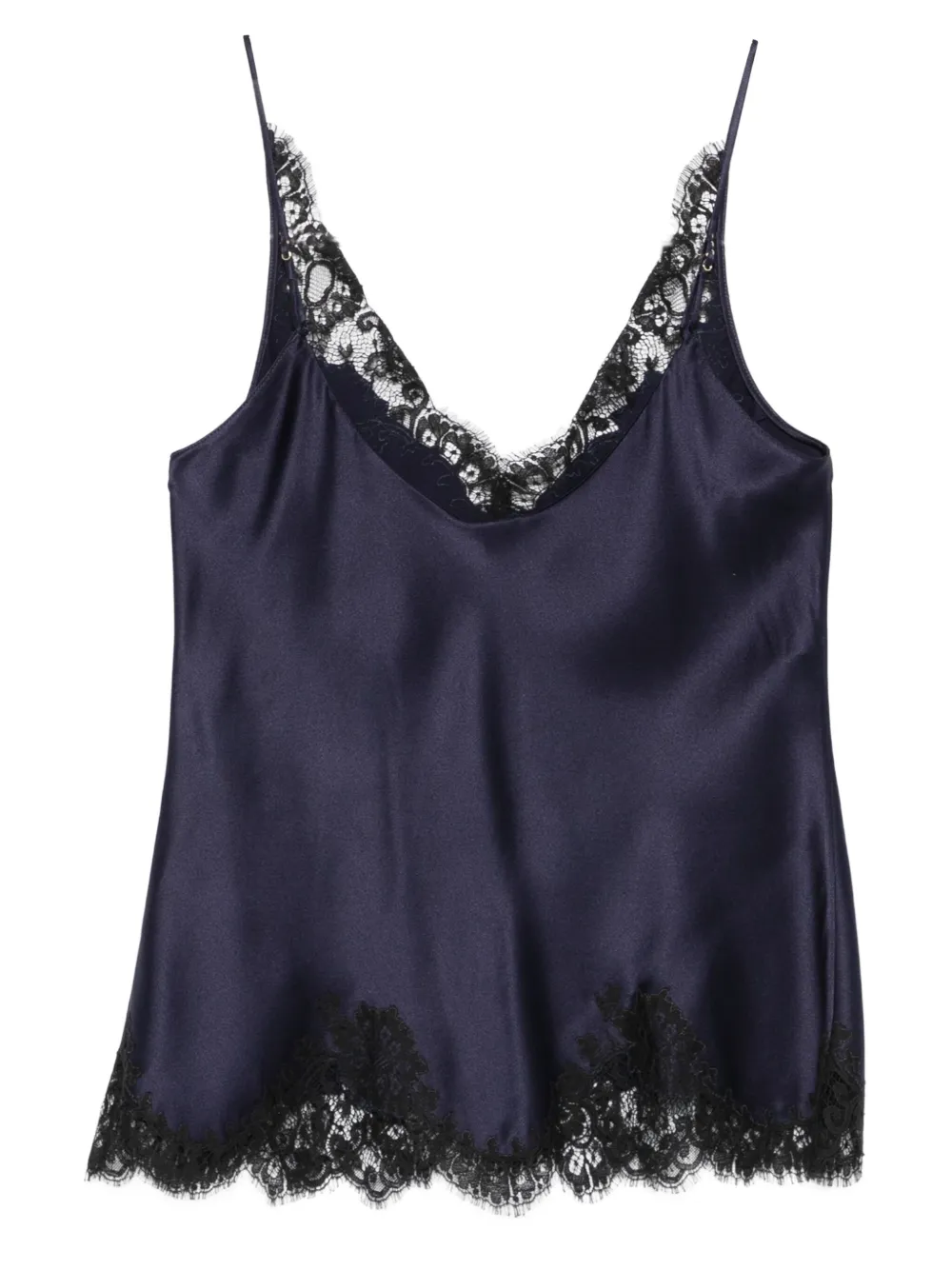 Carine Gilson V-neck Lace-detail Slip In Blue