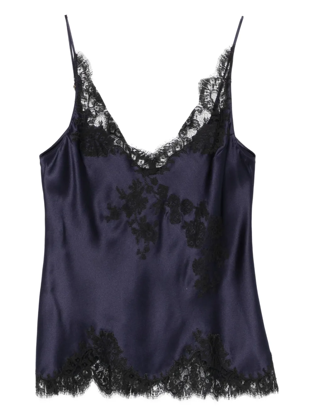 Carine Gilson V-neck Lace-detail Slip In Blue