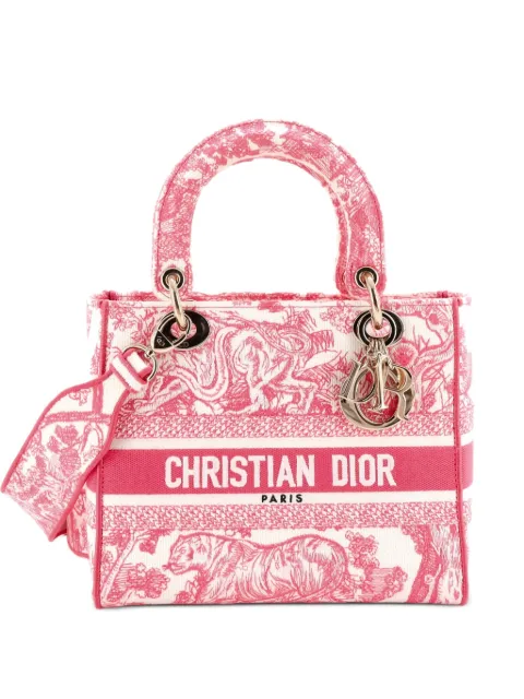 Christian Dior Pre-Owned Toile de Jouy Lady D-Lite Bag Embroidered Canvas tote bag