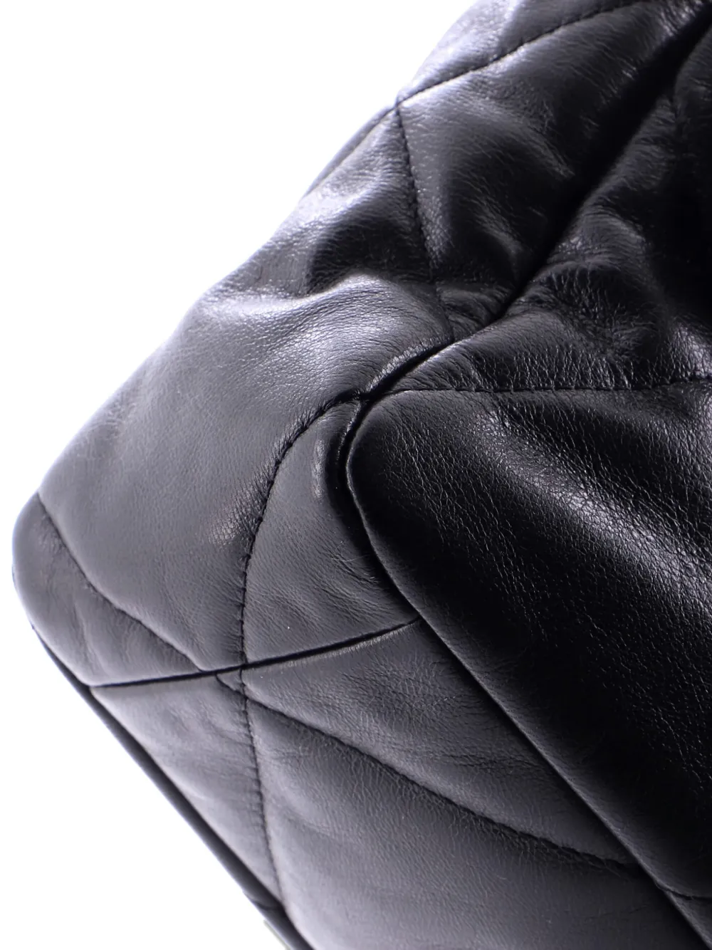 Pre-owned Chanel 19 Flap Bag Quilted Leather Large Crossbody Bag In Black