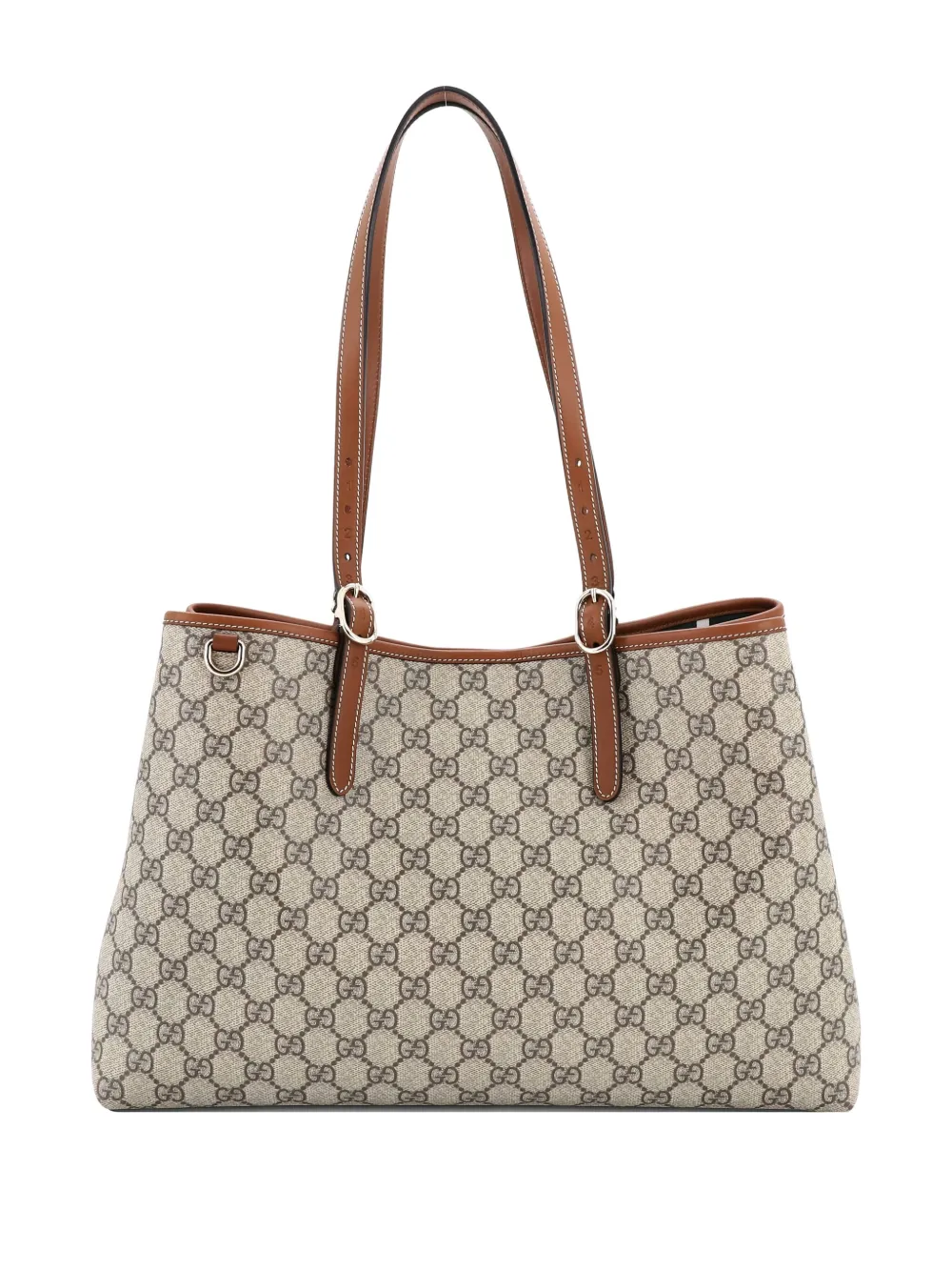 Gucci Pre-Owned Emblem GG Coated Canvas Large tote bag | Neutrals | Image 1