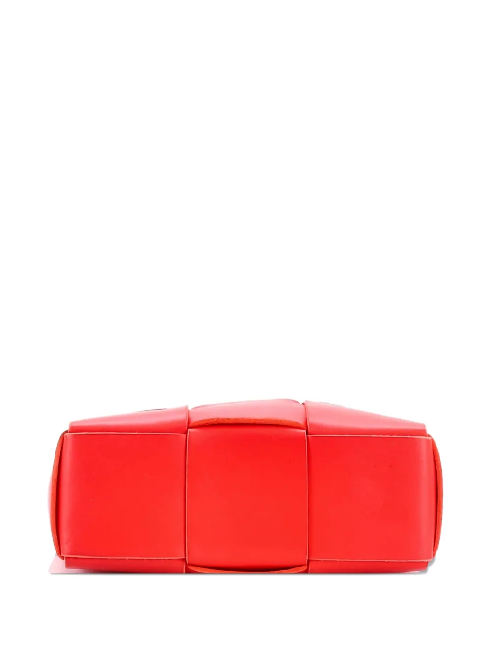 Pre-owned Bottega Veneta Arco Maxi Intrecciato Leather Candy Tote Bag In Red