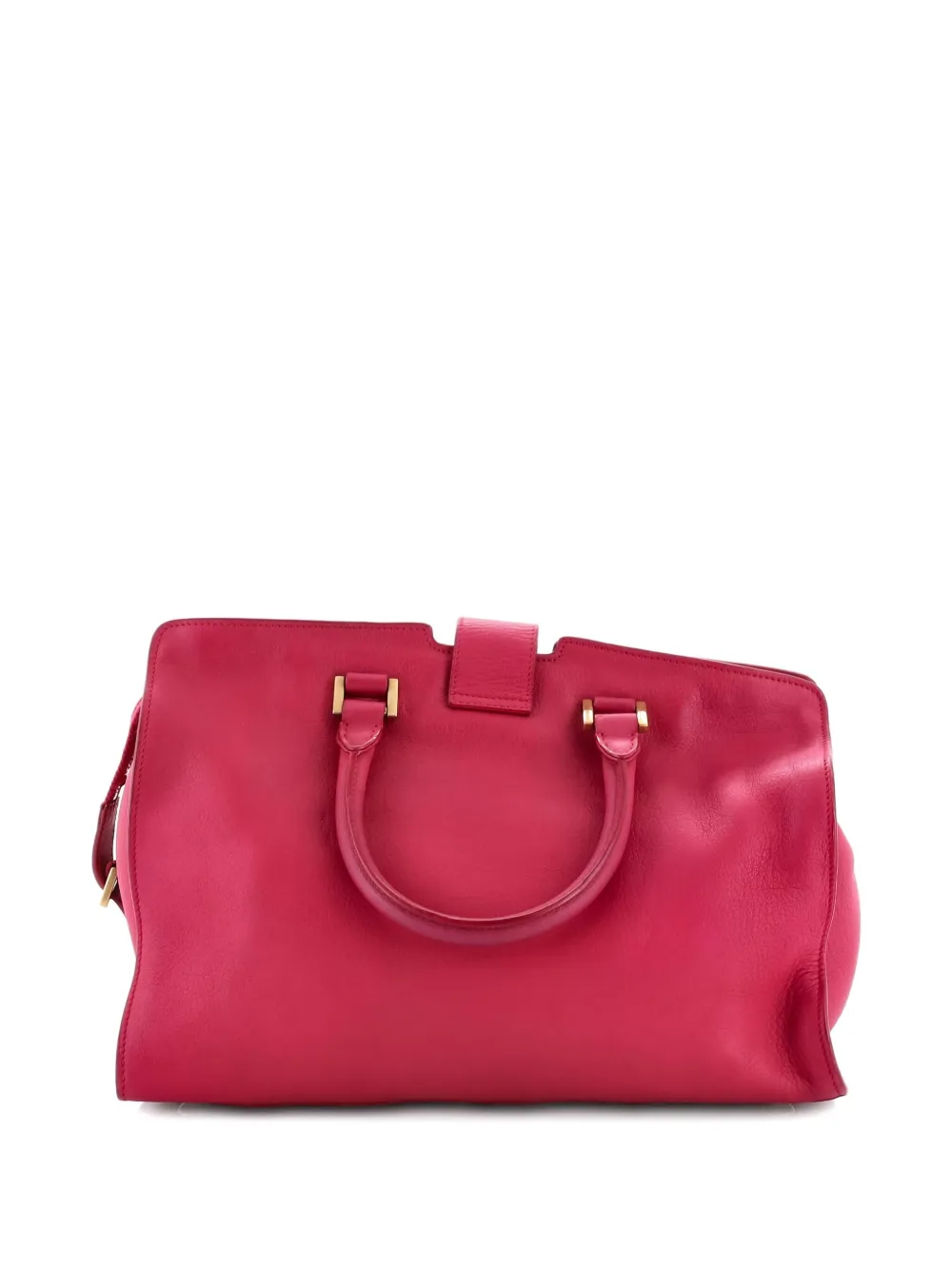 Pre-owned Saint Laurent Classic Y Cabas Leather Small Satchel In Pink