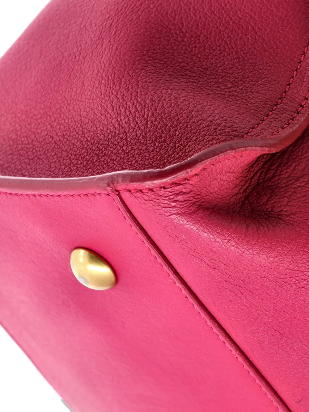Pre-owned Saint Laurent Classic Y Cabas Leather Small Satchel In Pink