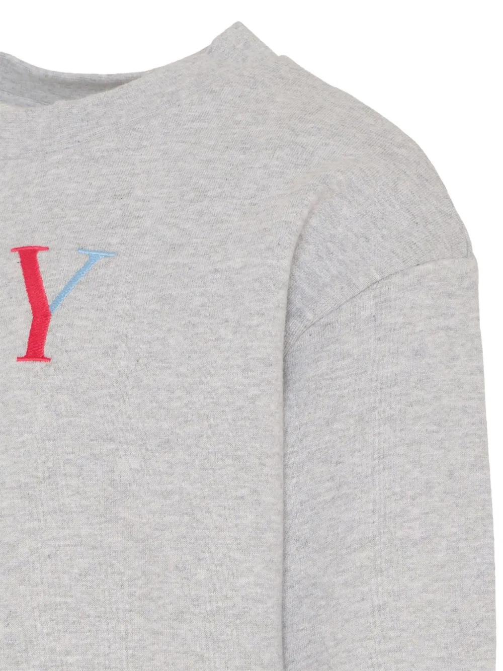 Fay Logo-embroidered Crew-neck Sweatshirt In Gray