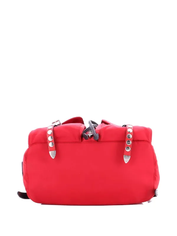 Prada Pre-Owned New Vela Tessuto With Studded Leather Backpack