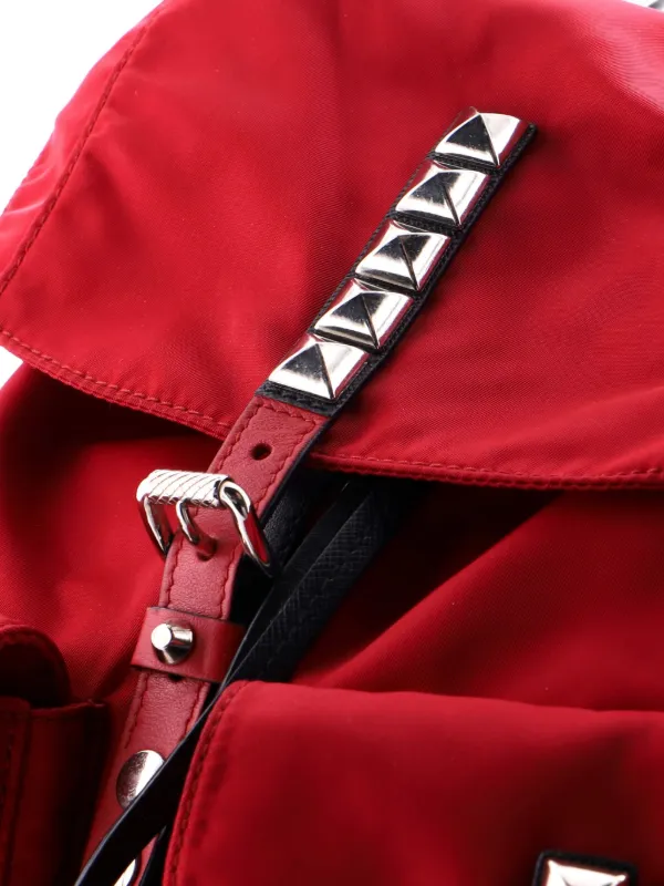 Prada Pre-Owned New Vela Tessuto With Studded Leather Backpack