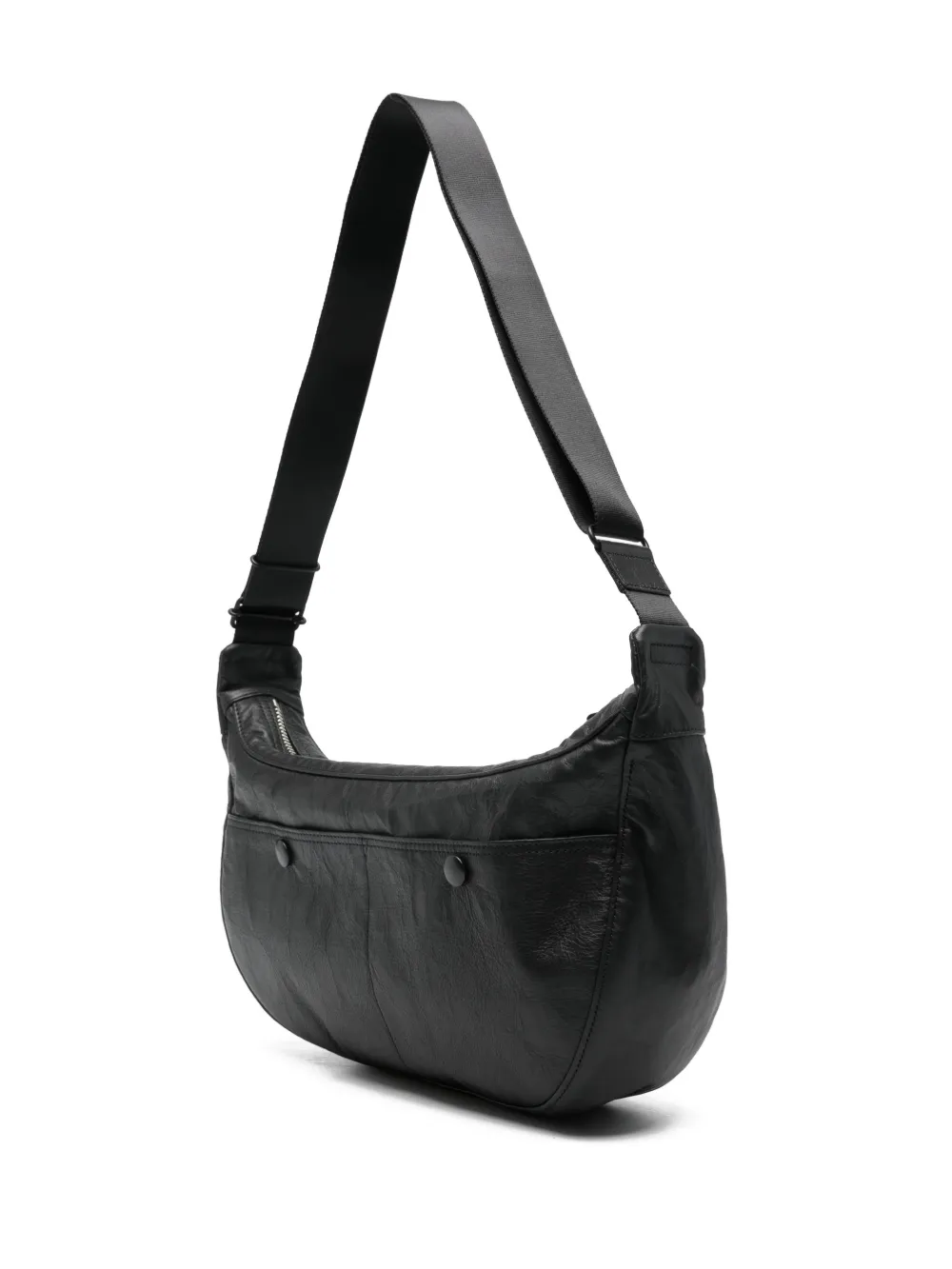 Porter-yoshida & Co Zip Leather Shoulder Bag In Black