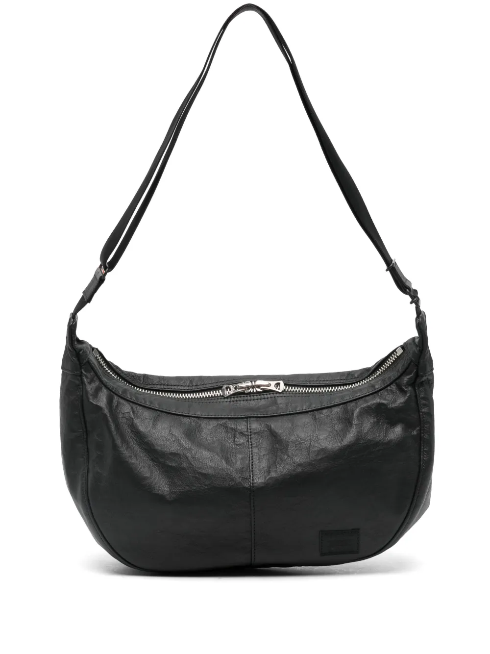 Porter-yoshida & Co Zip Leather Shoulder Bag In Black