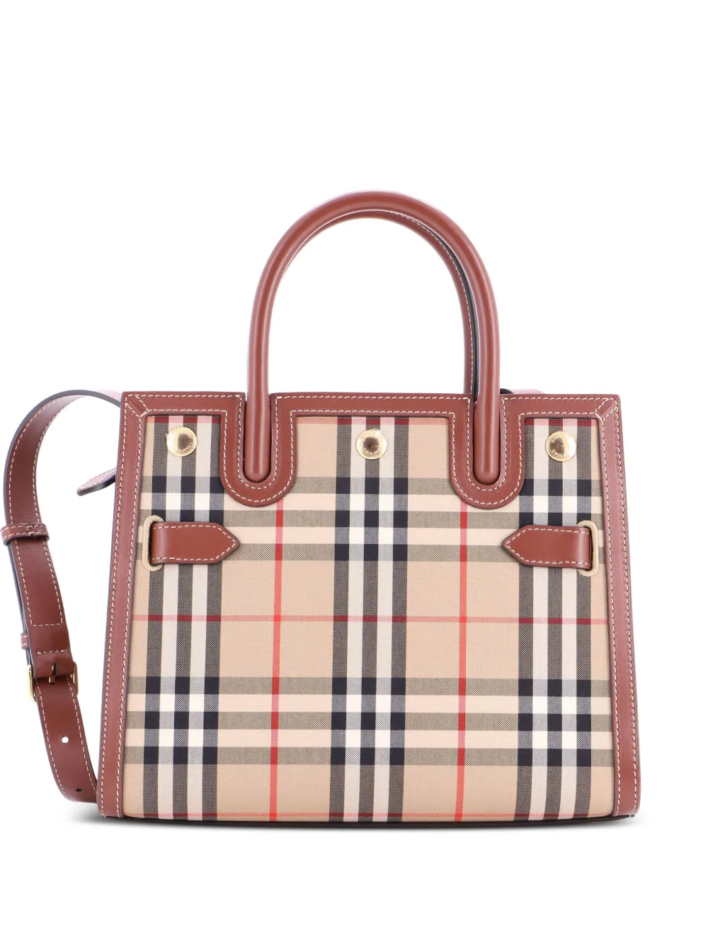 Burberry Pre-Owned Title Two Handle Vintage Check Canvas and Leather