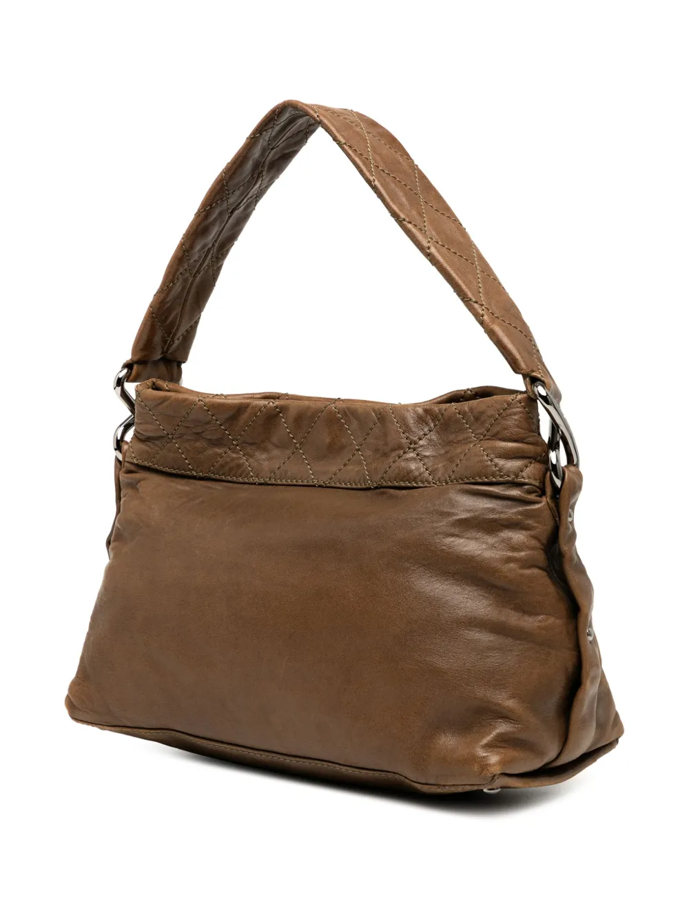 Pre-owned Chanel 2006-2008 Reissue 2.55 Calfskin Wild Stitch Shoulder Bag In Brown