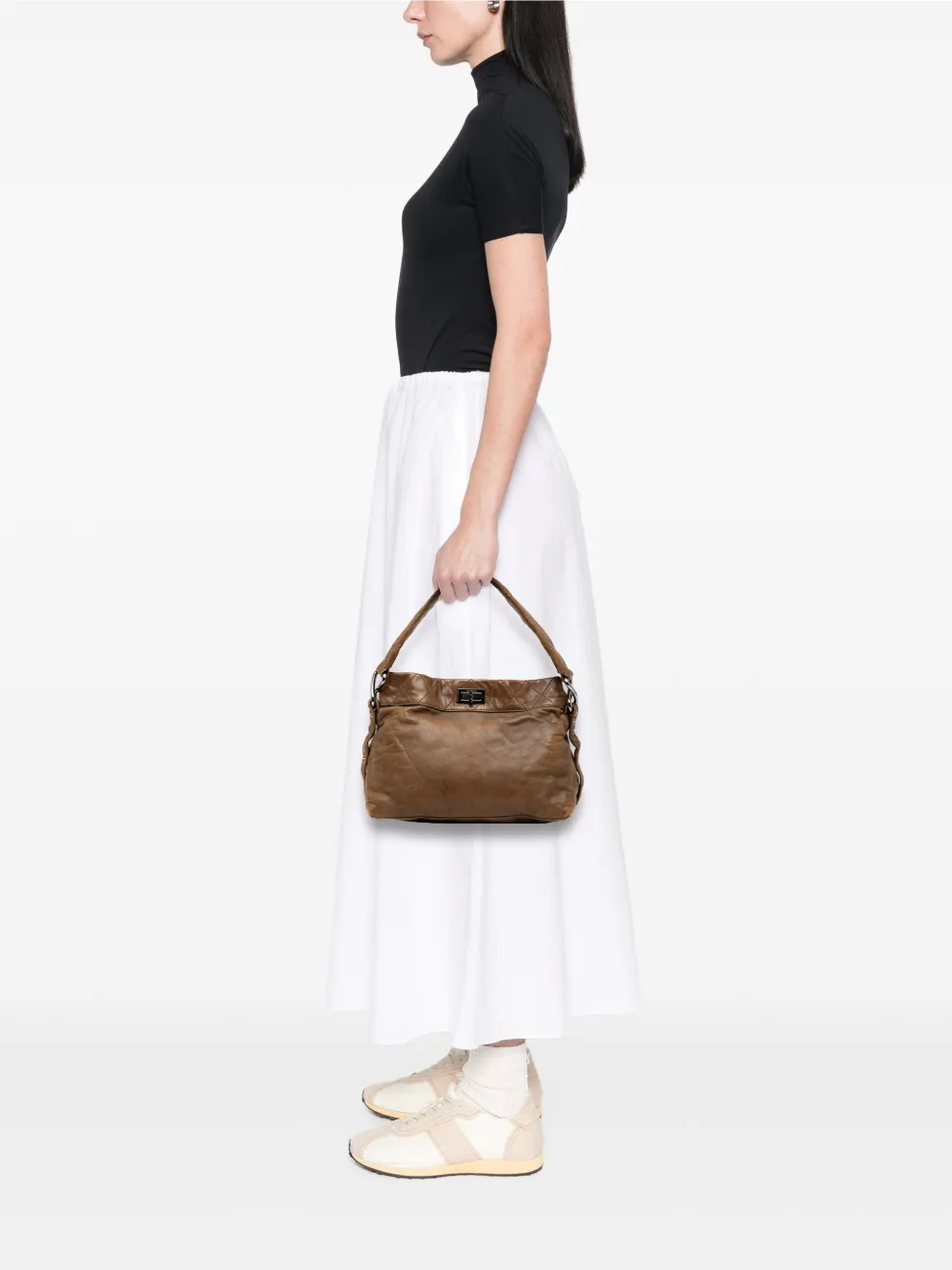 Pre-owned Chanel 2006-2008 Reissue 2.55 Calfskin Wild Stitch Shoulder Bag In Brown