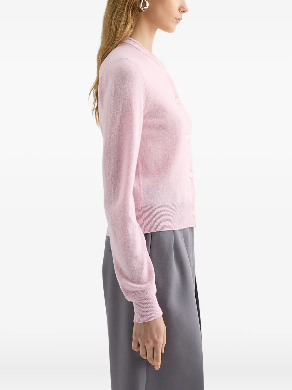 Jil Sander Lichtgewicht wollen vest met ronde hals Roze