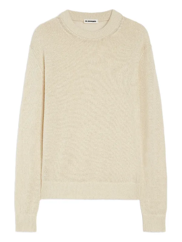 Jil Sander チャンキーニット シルクスウェットシャツ | ニュートラル