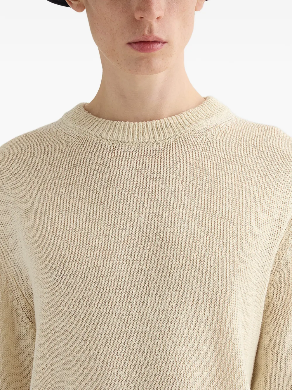 Jil Sander Grofgebreide zijden sweater Beige