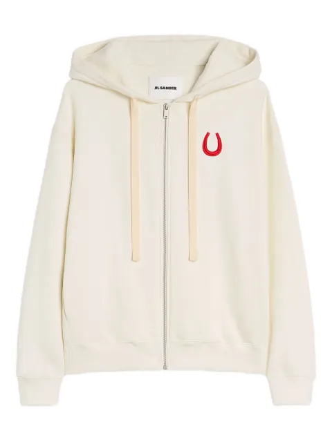 Jil Sander embroidered zip-up hoodie