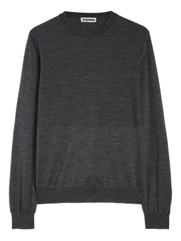 Jil Sander Wool Crew-neck Sweater in Grey