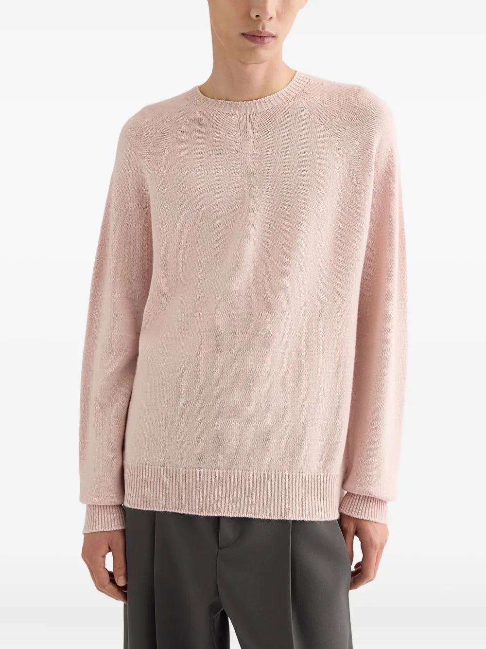 Jil Sander suéter tejido de canalé con cuello redondo | Sudaderas | Image 2