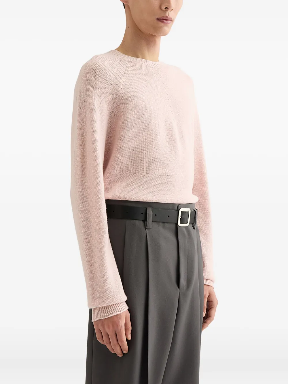 Jil Sander Geribbelde sweater met ronde hals Roze