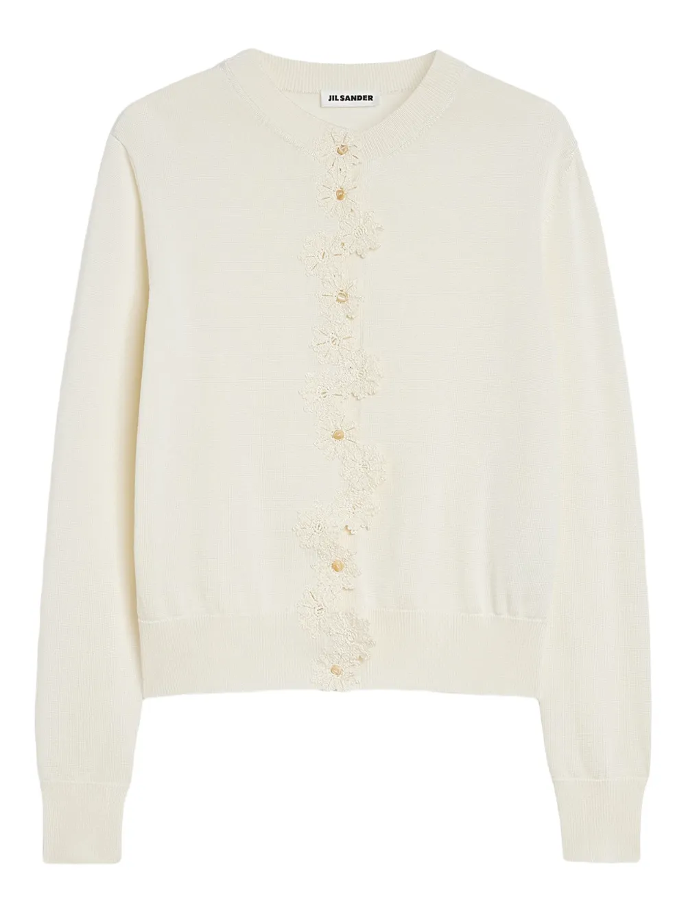 Jil Sander Cardigan a fiori - Bianco