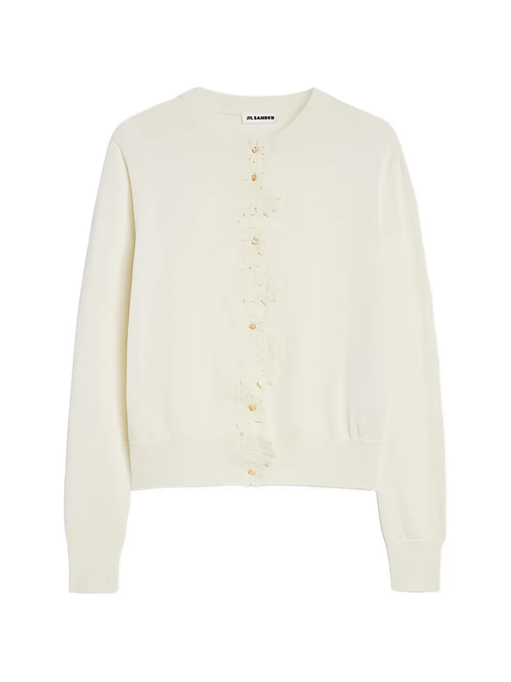 Jil Sander Vest met gehaakte bloemen Wit