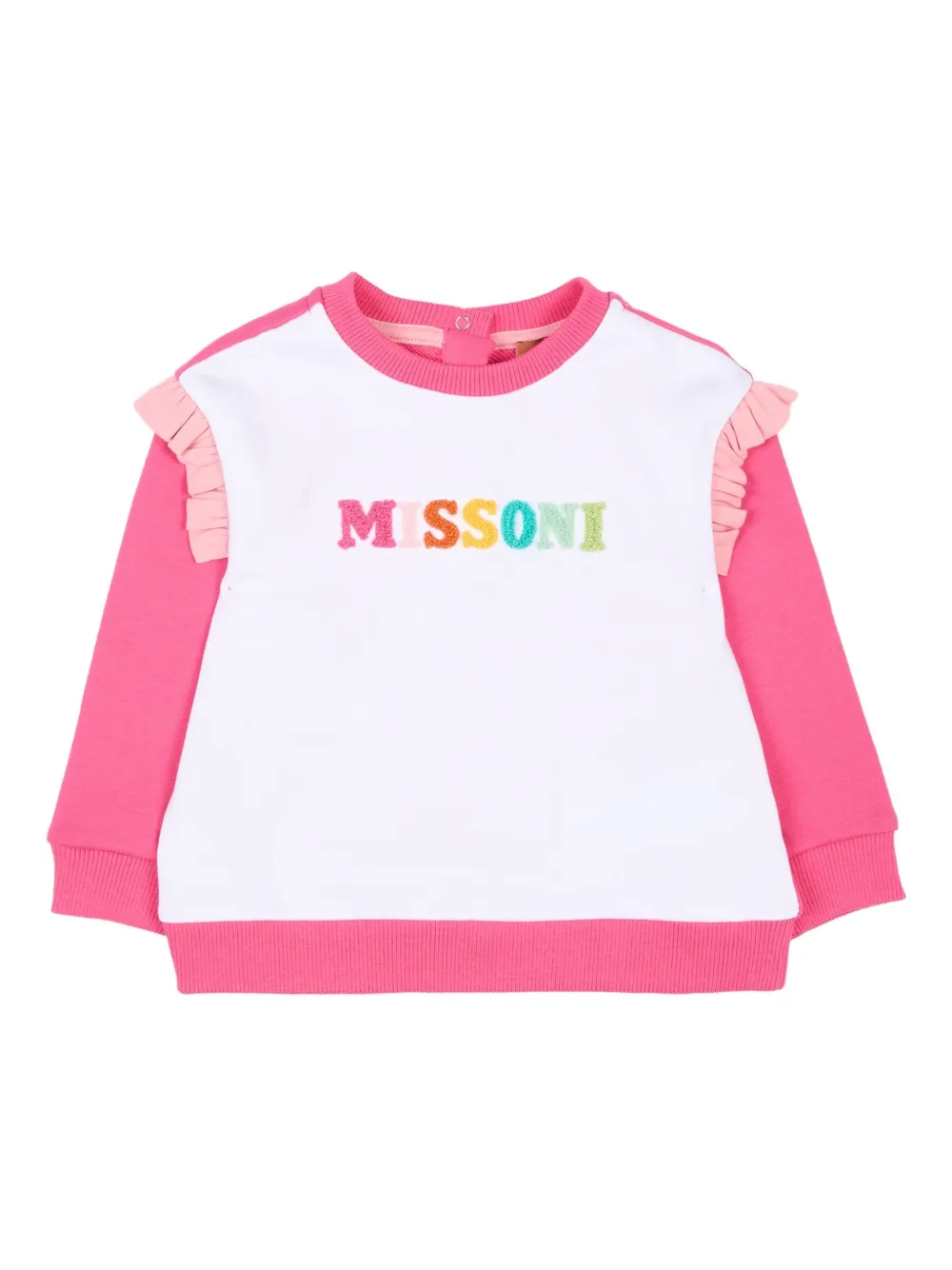 Missoni Kids ruffled-detail cotton sweatshirt - Rosa